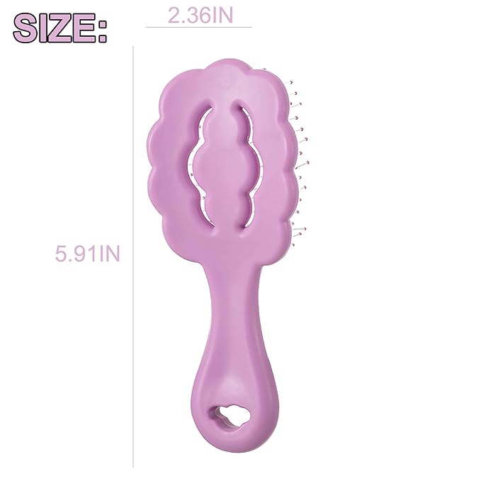 Cloud Shape Small Dog Grooming Brush - Soft Bristle Brush for Gentle Detangling & Massage - Ideal for Maltese, Shih Tzus, Yorkies, and Puppies - Portable & Durable Design, Purple