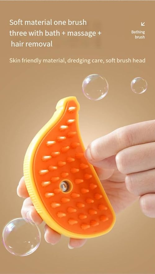 Pet Steam Brush Shower + FREE Laundry Lint Catcher(Pack of 2), Silicone Massage Steam Brush 3in1, Self-Cleaning Comb Steam Dog and Cat Steam Brush For Shedding, One Click Spray, Anti Flying Hair