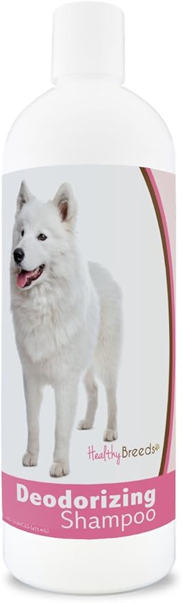 Healthy Breeds Samoyed Deodorizing Shampoo – Hypoallergenic, pH Balanced Cleanser with Essential Fatty Acids to Moisturize Dry Skin – Sweet Pea & Vanilla Scent – 16 oz