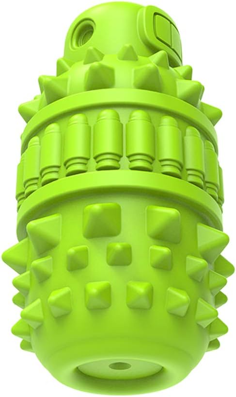 PIFFZEDO Dog Toys for Aggressive Chewers Tough Dog Squeaky Toys for Large Medium Breed Interactive Durable Natural Rubber Dog Chew Toys Dog Birthday Toy Dog Toothbrush (Green,Large)