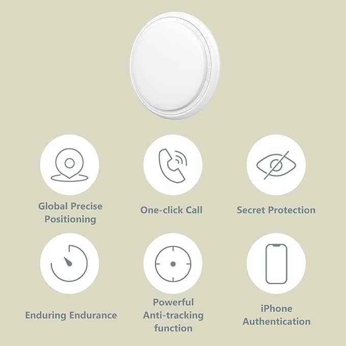 Silicone Bell Cat Tracker, Locator for Pets Only iOS, Kitty Location Tracking Collar, Works Worldwide with Any Collar, No Other Fees, Huthur Tag