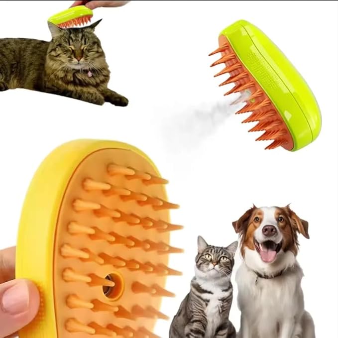 Cat and Dog Grooming Brush, 4.8 x 2.8 inch, Silicone and ABS Plastic, Anti-Slip