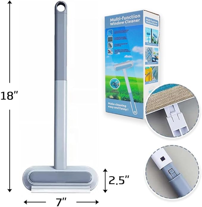 4 in 1 Window Screen Cleaning Brush, Multifunctional Pet Hair Removal Brush and Squeegee, Dog & Cat Hair Cleaner Brush and Hair Remover, EJ-2056