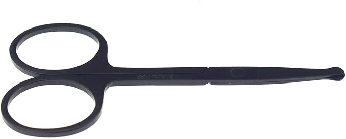 3.5-Inch Stainless Steel Dog Pet Round-Tip Sharp Tip Home Grooming Scissors for Nose Hair,Ear Hair,Face Hair,Paw Hair Multicolor (Black Round Tip)