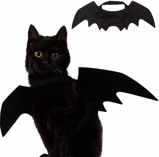 ISMARTEN Bat Wings Costume, Small, Black Felt, for Dogs & Cats, Halloween Pet Apparel