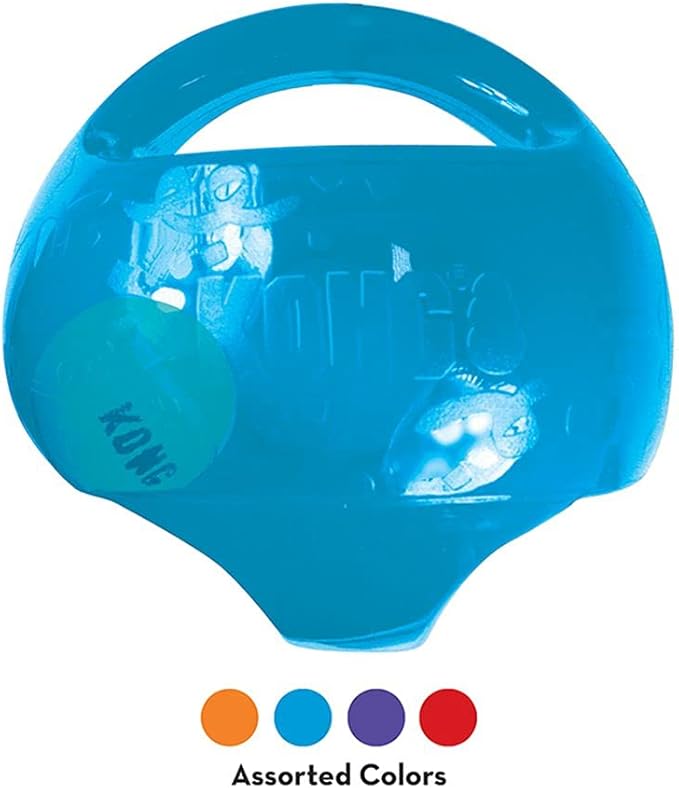 KONG Jumbler Ball - Interactive Dog Toy for Dog & Puppy Playtime - Fetch Toy with Tennis Ball - Dog Supplies for Engaging Play - for Medium/Large Dogs - Assorted Colors