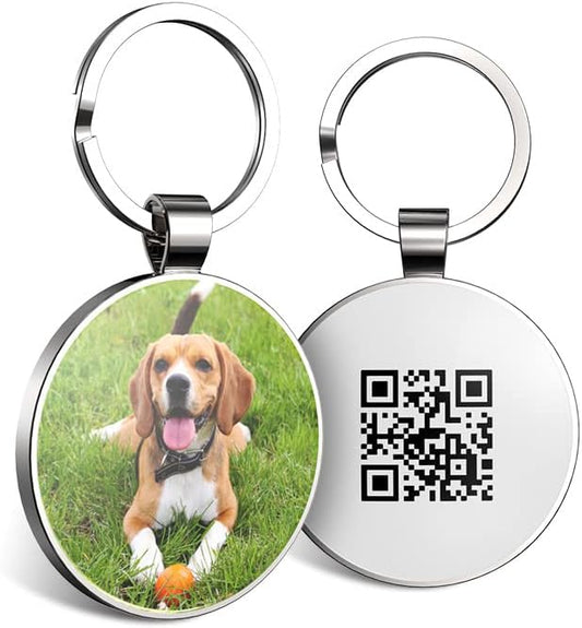 QR Code Dog Tag,Dog Tags Personalized for Pets, Custom Dog Name ID Tags Personalized Dog and Cat Tags -Free Online&Scan QR Receive Instant Location Alert Email