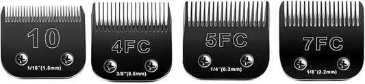 4PCS Dog Grooming Blades Compatible with Andis Dog Clippers Blades,Dog Clipper Blades Compatible with Oster A5,Wahl km10 Dog Clippers,Stainless-Steel Blade Sharp,Size:10+4FC+5FC+7FC