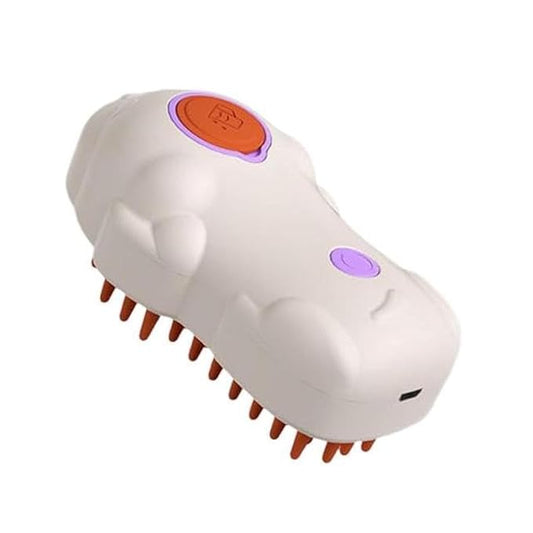 Cat Steam Brush, 3 in 1 Multifunction Steamy Spray Cleaning Shedding Comb, Dog Removal Grooming Brush (1PC White)