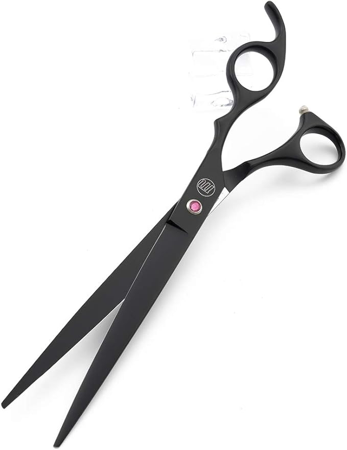 Moontay Professional 8.0" Dog Grooming Scissors Set, 4-pieces Straight, Upward Curved, Downward Curved, Thinning/Blending Shears for Dog, Cat and Pets, JP Stainless Steel, Black