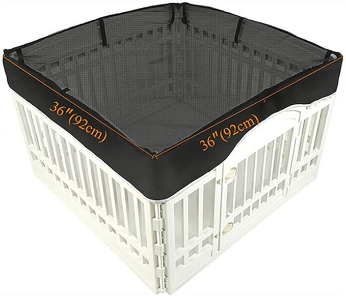 Dog Playpen Pet Playpen Mesh Fabric Top Cover- Sun Protection，Pet Cover for Dog Playpen for Indoor/Outdoor Use, 36" *36”