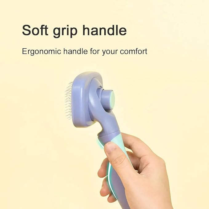 360-degree Rotating Head Self-Cleaning Dog&Cat Slicker Brush, Cat Brush with Release Button, Indoor Cats Shedding, for Cat and Dog Grooming (Green & Orange)