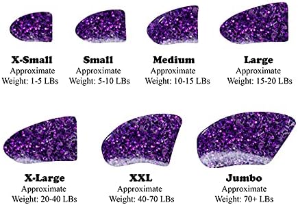 40-Pack Soft Nail Caps for Dogs Claws Purple Holographic Glitter Large