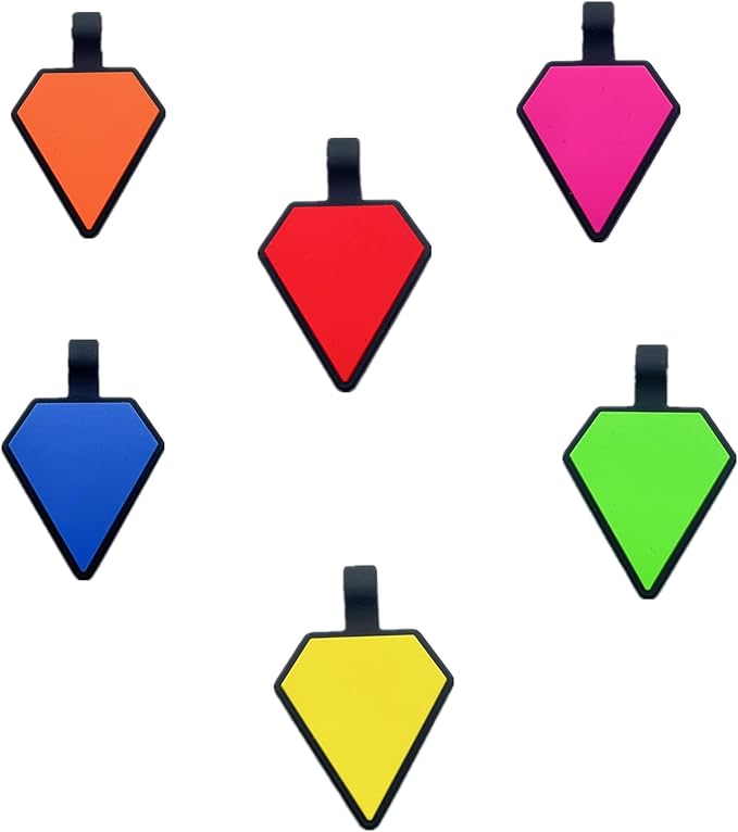 6 Pack Original Silent Diamond Shape Silicone Pet Tag,Modifiable ID Dog Tags,with Double Blank Sides to Engrave,6 Attractive Colors in One Set