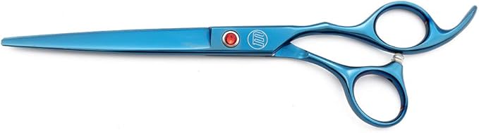 Moontay Professional 7.0" Dog Grooming Scissors Set, 4-pieces Straight, Upward Curved, Downward Curved, Thinning/Blending Shears for Dog, Cat and Pets, JP Stainless Steel, Blue