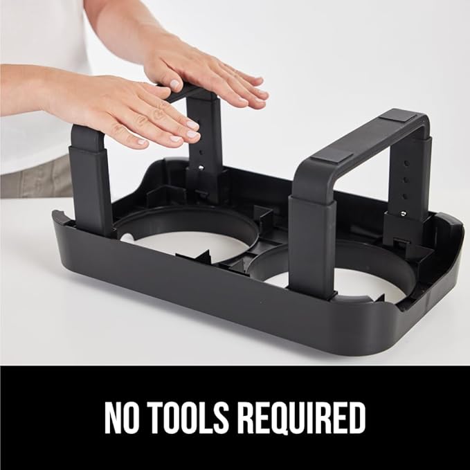 GORILLA GRIP Elevated Dog Bowls Stand, 6 Cup Stainless Steel Food Bowl Set of 2, 5 Height Adjustable Raised Feeding Station for Small Breed Puppy Dogs and Cats, Medium, Large Sized Pets Feeder, Black