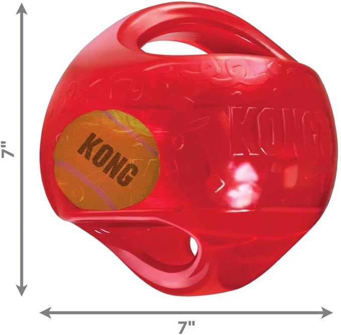 KONG Jumbler Ball - Interactive Dog Toy for Dog & Puppy Playtime - Fetch Toy with Tennis Ball - Dog Supplies for Engaging Play - for Large/XL Dogs - Assorted Colors