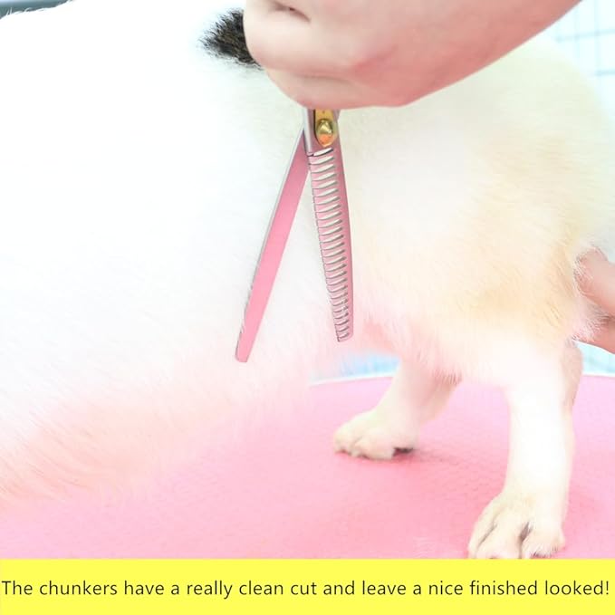 HASHIMOTO Chunkers Dog Grooming Scissors, Dog Shears for Thick Coats, 26 Teeth, 8.0 inch for Large Dog Grooming, 70% Thinning Rate for Thick Fur Trimming, Light Weight, Balanced.