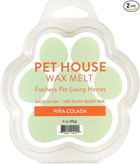 One Fur All Pet House Spring and Summer Wax Melts for Pet Odor, Natural, Plant Based Soy Wax Melts, Long Lasting Fragrance for Fresh Smelling Homes, Pina Colada