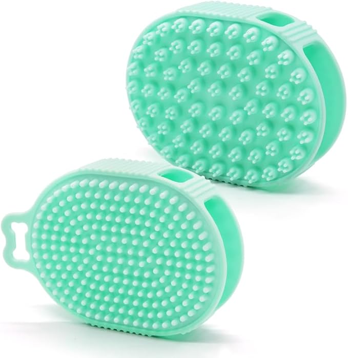 Dog Grooming Brush,Soft Silicone Pet Bath Brushes with Handle Grooming Brush Cat,Shampoo Soothing Comb for Wet Dry Long Short Haired Pets Massaging