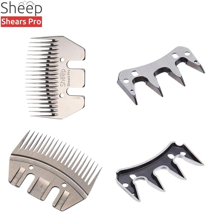 Clipper Blades 20 Tooth Straight Blade Replacement Universal Show Goats Cutter Blades Set with 2 x Sheep Clipper Oil Lubricant Bottles 6.8 Fl OZ (200ml)