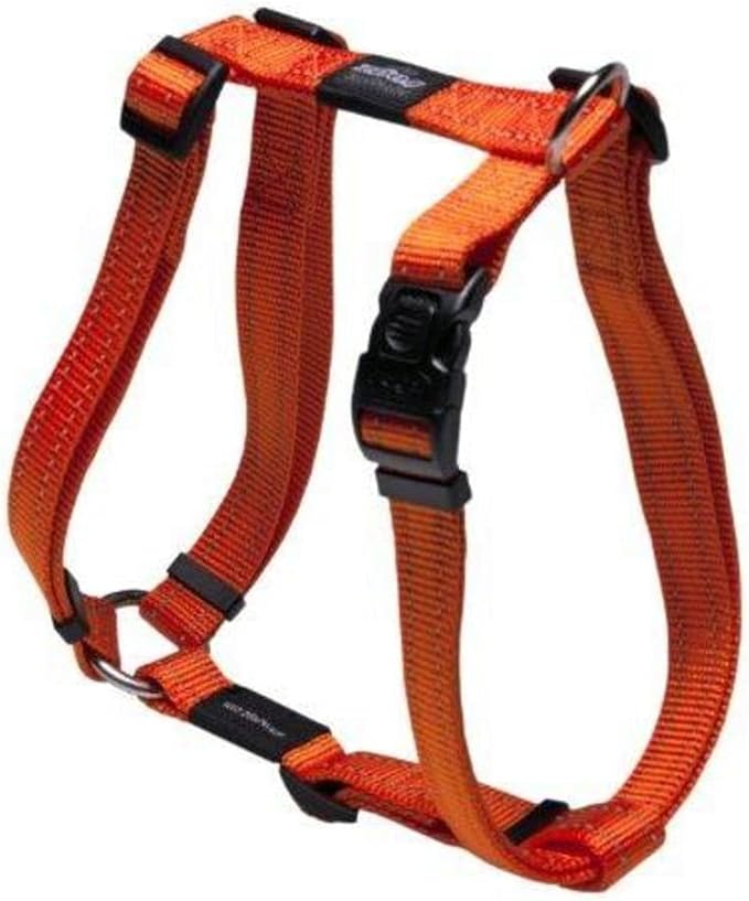 Reflective Adjustable Dog H Harness for Extra Large Dogs; Matching Collar and Leash Available, Orange