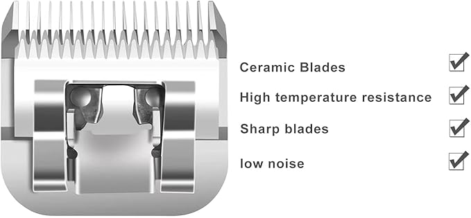 8 Pack Detachable Pet Dog Grooming Replacement Ceramic Blades Set Compatible with Andis Pet Clipper/Oster A5/Wahl KM10 Series Dog Clipper