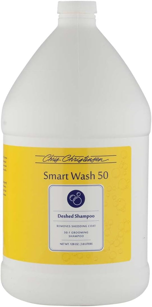 Chris Christensen SmartWash50 Deshed Ultra Concentrated Dog Shampoo, Makes up to 50 Bottles, Groom Like a Professional, Removes Shedding Coat, Adds Moisture, Made in USA, 1 gal