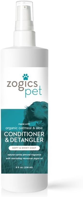 Detangling Dog Conditioner Spray - Detangles and Conditions Coat and Skin - Professional Dematting Formula with Organic Oatmeal and Aloe