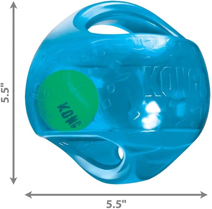KONG Jumbler Ball - Interactive Dog Toy for Dog & Puppy Playtime - Fetch Toy with Tennis Ball - Dog Supplies for Engaging Play - for Medium/Large Dogs - Assorted Colors