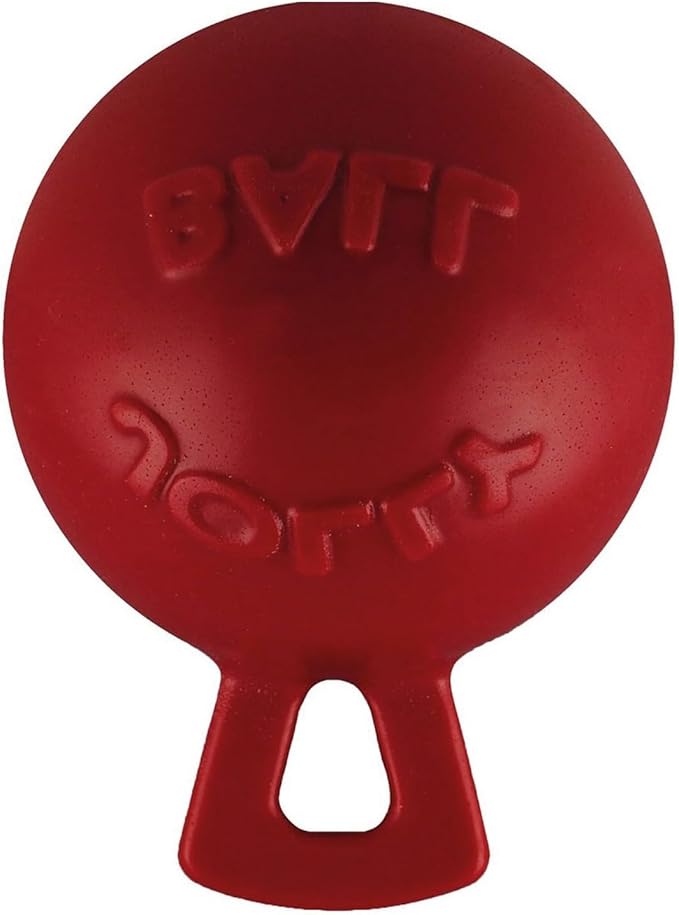 Jolly Pets Tug-n-Toss Heavy Duty Dog Toy Ball with Handle, 4.5 Inches/Small, Purple