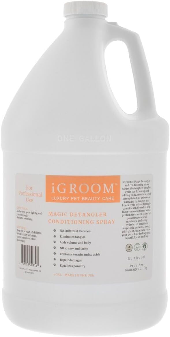 iGroom Magic Detangling Dog Conditioning Spray, Luxury Pet Beauty Care, Protein Sealer, Condition and Moisturize, Made in USA, 1gal