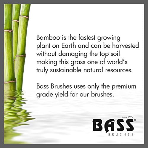 Bass Brushes | Style & Detangle Pet Brush Alloy Pin | Pure Bamboo Handle | Palm Style | Striped Finish | Model A6-Sb