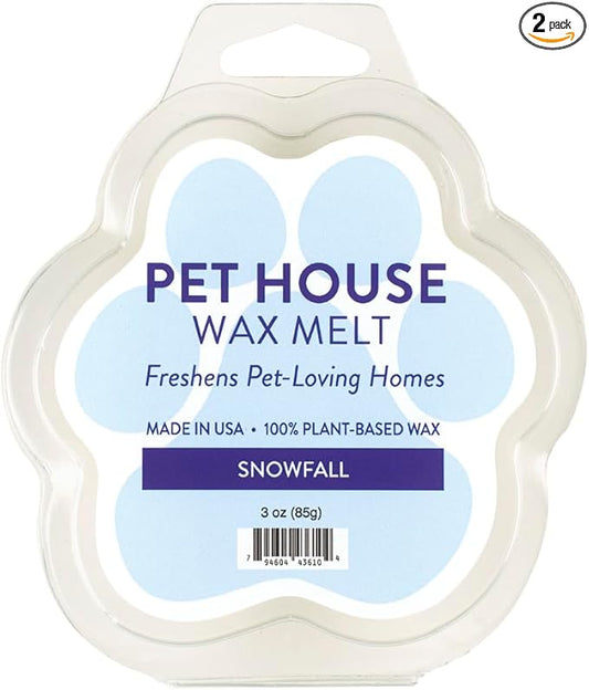 One Fur All Pet House Snowfall Scented Wax Melt - Long-Lasting Natural Odor Solution for A Fresh Smelling Home, Pet-Friendly Plant-Based Soy, 3 OZ
