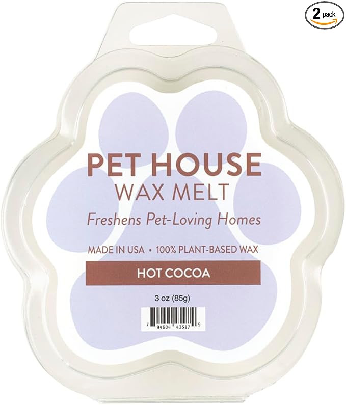 One Fur All Pet House Wax Melts Hot Cocoa, Long-Lasting, Scented Wax Melts, Natural Pet Odor Solution for A Fresh Smelling Home, Pet-Friendly Plant Based, Soy Wax Melt, 3 OZ