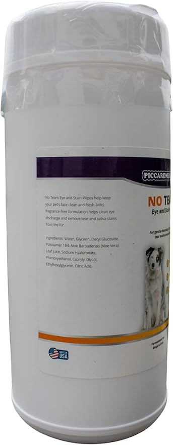 No More Tears Eye & Stain Wipes for Dogs, Cats, and Pets – Gently Removes Tear Stains, Cleanses Sensitive Areas – 60 Count