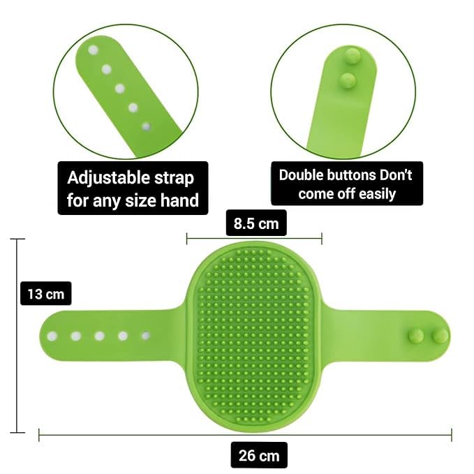 4 Pcs Dog Bath Brush, Pet Bath Comb Brush Soothing Massage Rubber Comb 4pcs with Adjustable Ring Handle for Long Short Haired Dogs and Cats (blue rose green black), Pink,Green,Blue,Black