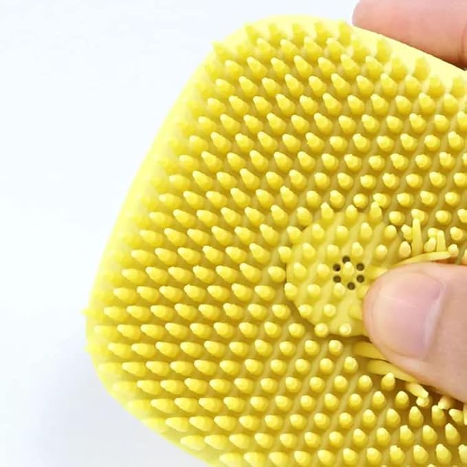 Bathroom Puppy Big Dog Cat Bath Massage Brush Soft Safety Silicone Pet Accessories For Multifunctional yellow