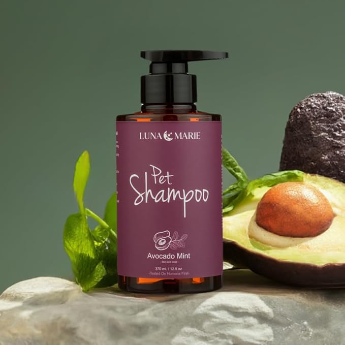 Avacado Mint Pet Shampoo | 100% Cruelty-Free and Vegan Pet Shampoo for Grooming, Dry and Itchy Skin, Moisturizing Gentle Formula for Dogs and Cats (Avacado, 12.5oz)