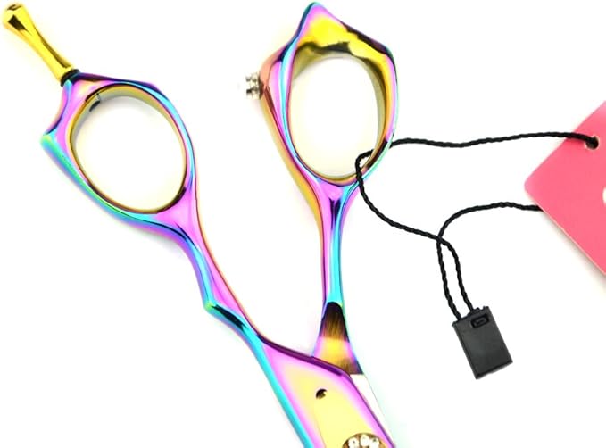 LILYS PET HIGH-END SERIES Japan 440C Pet Grooming Scissors Set,Rainbow Color,Cutting&Thinning&Two-way Curved shears Set (7.0")