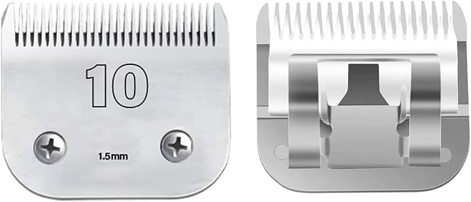 Clipper Blade Dog Grooming Compatible with Andis Clippers Carbon Infused Steel Detachable Ceramic Sharp Edge Also Compatible with Wahl/Oster Dog Clippers (3Pack #10:(1/16")(1.5mm))