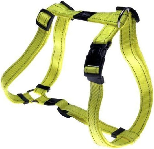 Reflective Adjustable Dog H Harness for Extra Large Dogs; Matching Collar and Leash Available, Yellow