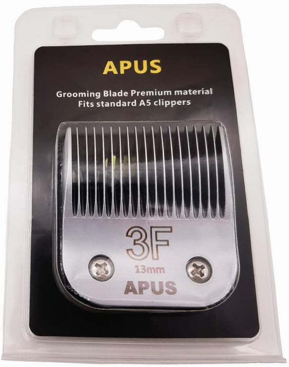 APUS Dog Grooming Clipper A5 Blade,Size 3F 13mm (1/2") Made of High Carbon Steel and Ceramic Compatible with AGC/KM2/Golden A5 Clippers.