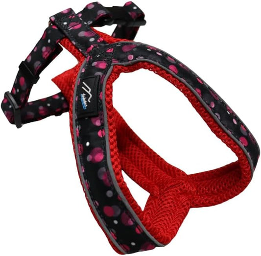 [白山:Hakusan] Y Type Mech Dog Harness Dot Made by Japanese,Comfortable, Light, Easy Put on-Off, 45- Small & Medium God, Red