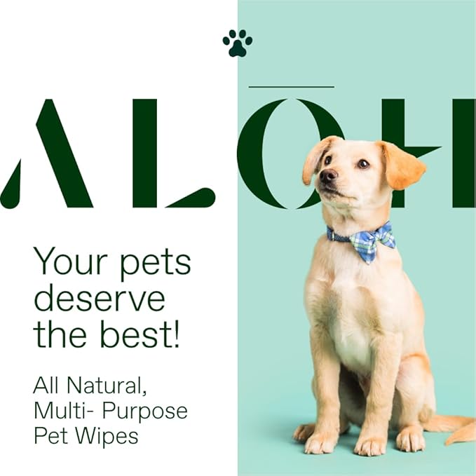 ALŌH Hypoallergenic | All-Natural | Multi-Purpose Pet Wipes. Lavender + Wild Mint 50ct Wipes