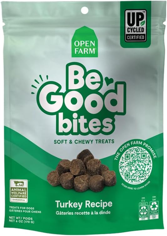 Open Farm Dehydrated Dog Treats, Gently Cooked Recipe with Natural Simple Ingredients and No Artificial Flavors or Preservatives (1 Pack Training Treats Turkey)