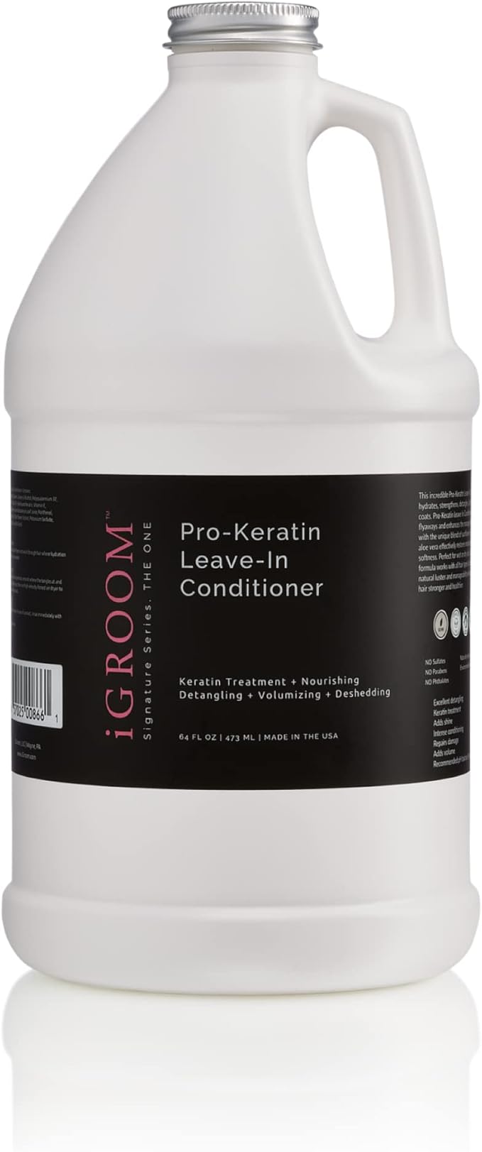 iGroom Pro-Keratin Leave-in Dog Conditioner, Luxury Pet Beauty Care, Keratin Treatment, Excellent Detangling, Made in USA, 64 oz