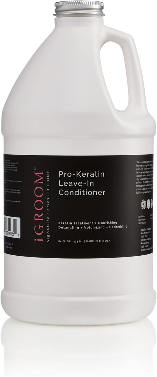 iGroom Pro-Keratin Leave-in Dog Conditioner, Luxury Pet Beauty Care, Keratin Treatment, Excellent Detangling, Made in USA, 64 oz