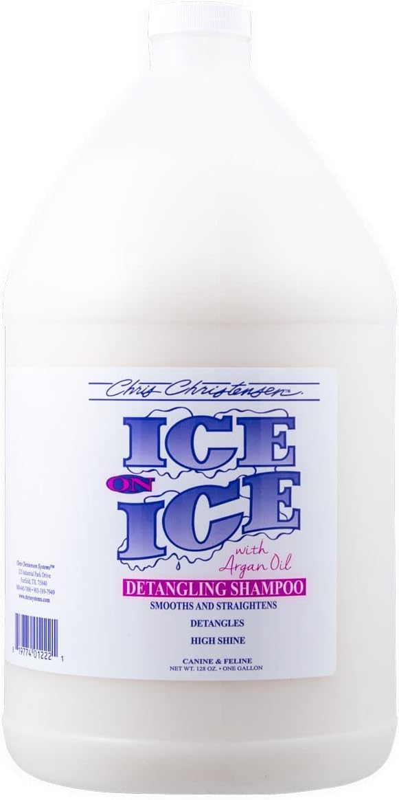 Chris Christensen Gallon Liquid and Gallon Pump Dispenser Bundle- Ice on Ice Strengthening Dog Shampoo, Suitable for all Coats + Gallon Pump Dispenser, Easily Dispenses, No Mess