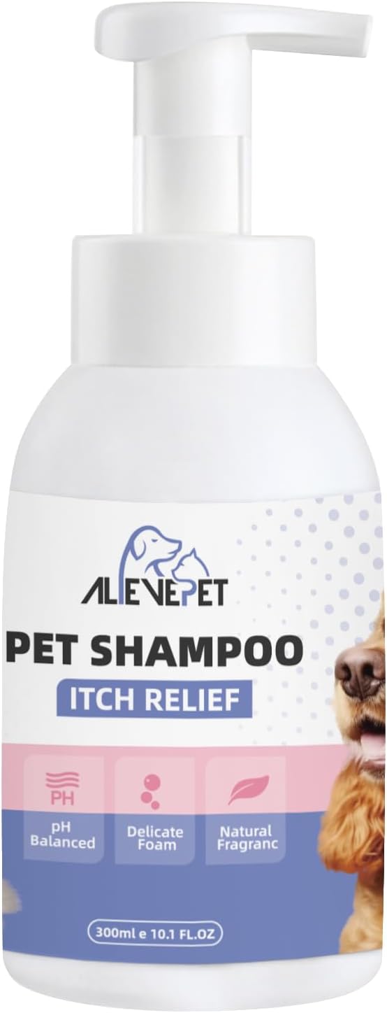 Itch Relief Dog Shampoo - Natural and Gentle Cleanser for Sensitive Skin Cats Available - Pamper Your Pet with Soothing Care - 300ml（10.1 FL.OZ）